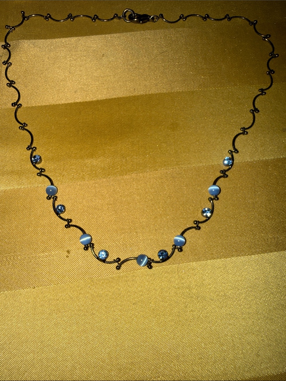 Delicate Blue Stone Station Necklace - Women Jewelry